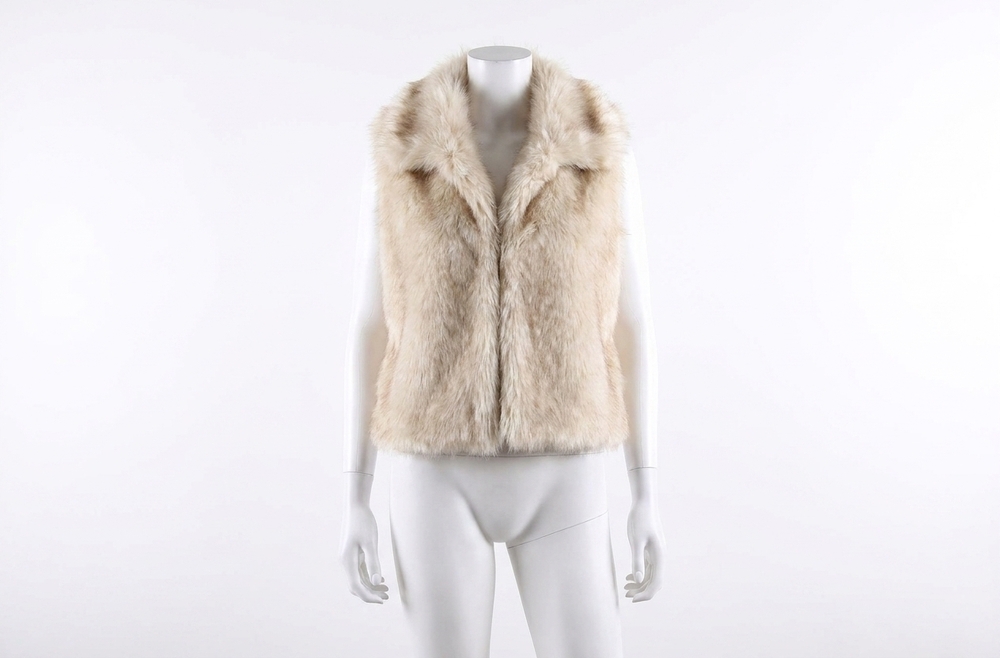 NEW BUCKETLIST eliza faux fur vest in ivory